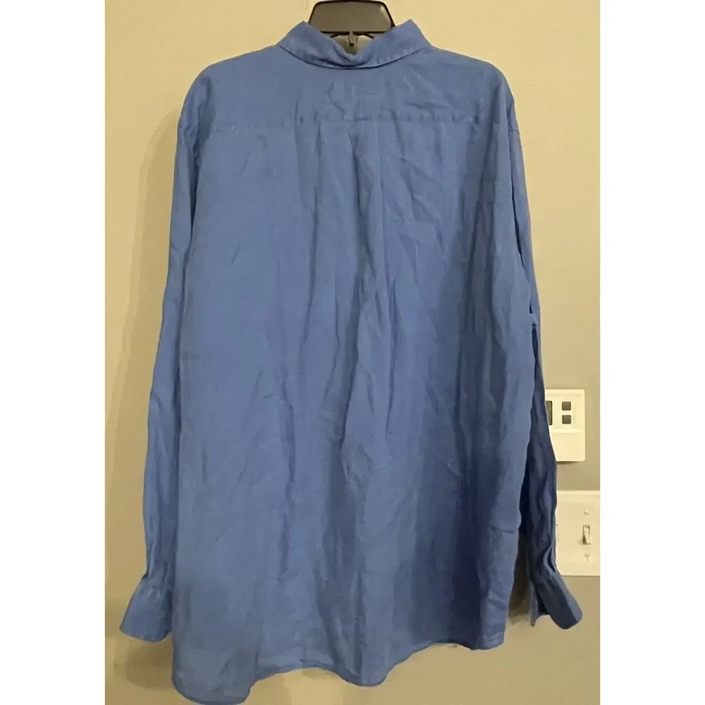 Ralph Lauren Shirt‎ Linen Long-Sleeve Button Down Vintage Men's 1XB